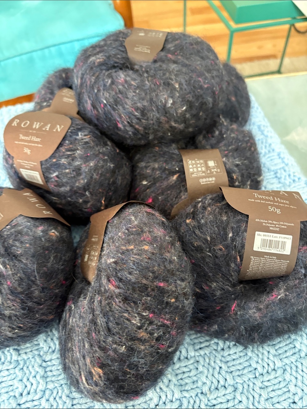 NEW Rowan Tweed Haze Speckled midnight blue - Soft Textured Skeins of beautiful